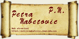 Petra Mabetović vizit kartica